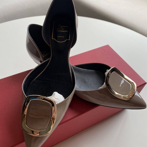 Roger Vivier Shoes - Roger Vivier Sexy Choc Patent Leather d'Orsay Flat